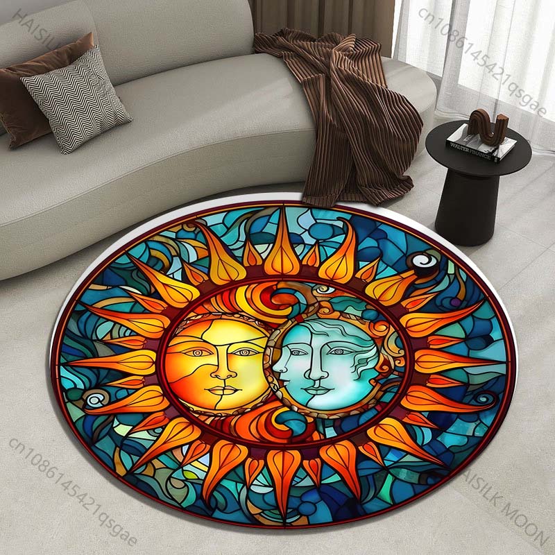 Commercial Glass Printing - Alfombra redonda con estampado de armonía