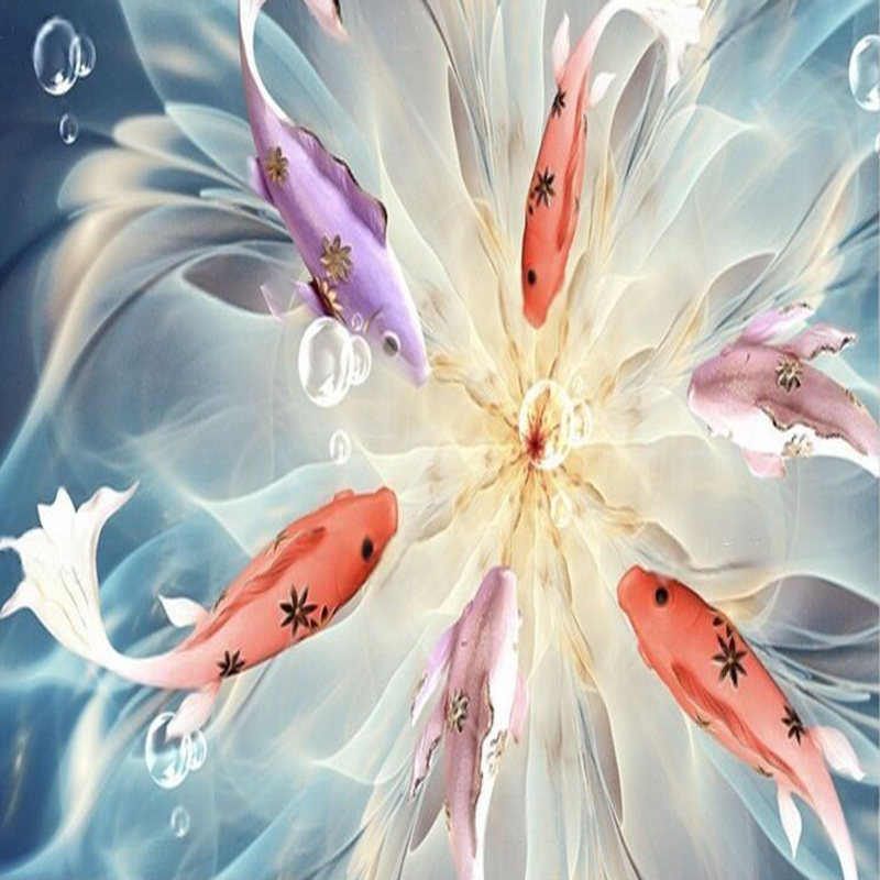 Moderno y elegante pez pavo re - Commercial Wallpaper Printing reseña y precio